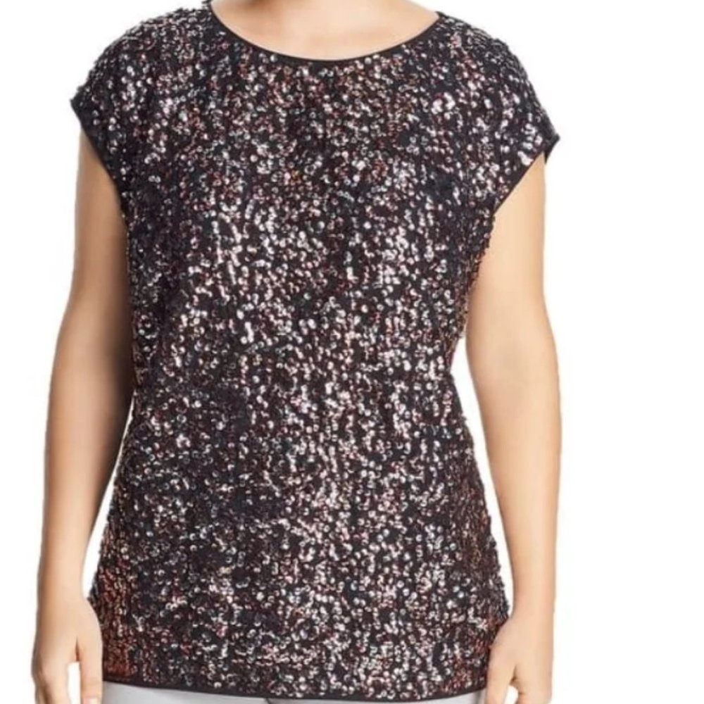 Vince Camuto Multi Sequined Top 2X